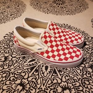 Vans checkerboard red and white